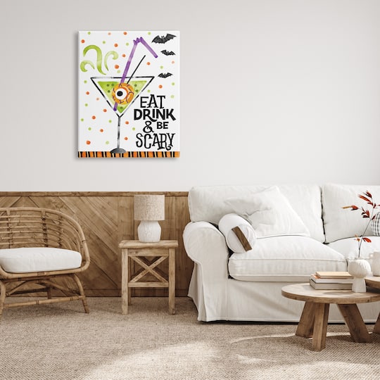 Stupell Industries Eat Drink & Be Scary Halloween Canvas Wall Art